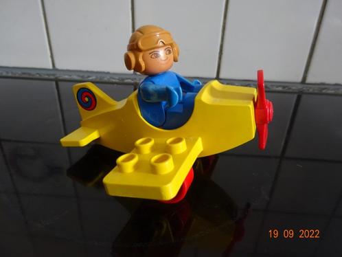 Duplo,retro 'geel vliegtuigje met piloot' *VINTAGE*, Kinderen en Baby's, Speelgoed | Duplo en Lego, Gebruikt, Duplo, Ophalen of Verzenden