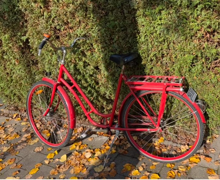 Rode vintage damesfiets - Kronan, Fietsen en Brommers, Fietsen | Dames | Damesfietsen, Gebruikt, Overige merken, Ophalen