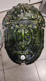 BROCANTE groen gremailleerde gietijzeren kolenbak, Ophalen