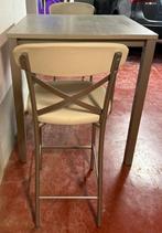 Hoge ontbijttafel met twee stoelen, Ophalen, 50 tot 100 cm, Vierkant, Tot twee personen