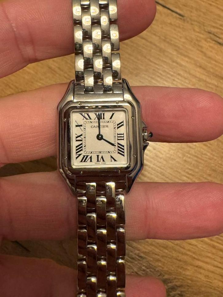 Cartier Panthère – 27 mm – Staal – Met doos & papieren, Handtassen en Accessoires, Horloges | Dames, Zo goed als nieuw, Staal
