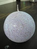 Kerstmis bolvormige kaars lila paars met glitters, Diversen, Kerst, Ophalen of Verzenden, Nieuw