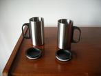 2 Tasses inox double paroi - thermos - mug inox - isothermes, Comme neuf, Tasse(s) et/ou soucoupe(s), Autres matériaux, Autres styles