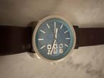 Horloge te koop heren, Leer, Staal, Polshorloge, Zo goed als nieuw