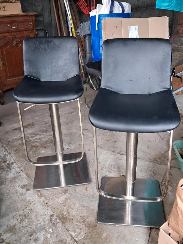 tabourets de bar, Maison & Meubles, Tabourets de bar, Utilisé, 90 cm ou plus, Métal, 2 tabourets, Réglable en hauteur, Avec repose-pieds
