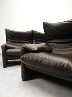 Cassina Maralunga set 2,5 and 2-seater - brown leather, Huis en Inrichting, Ophalen of Verzenden, Gebruikt