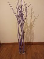 Hoge vaas (met paarse siertakken), Huis en Inrichting, Woonaccessoires | Vazen, Ophalen, Overige kleuren, 50 tot 75 cm, Glas