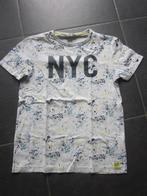 wit-blauw T-shirt met NYC, Jongen, Gebruikt, Ophalen of Verzenden, Shirt of Longsleeve