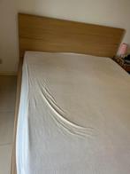 MALM bed (160x200) met 4 opberglades + lattenbodem + matras, 160 cm, Comme neuf, Deux personnes, Brun