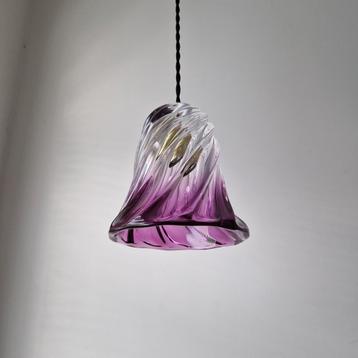 Lampe suspendue vintage en cristal Val Saint Lambert., Enlèvement ou Envoi