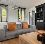 2 divans gris de 222 cms sur 95 cms et 2 poufs 40 cms, Huis en Inrichting, Stoffering | Vloerbedekking, Ophalen, Zo goed als nieuw