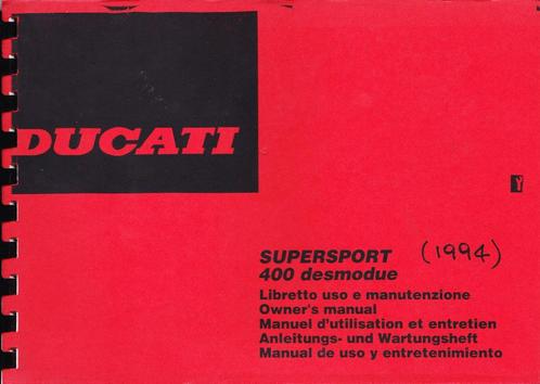 Ducati Supersport 400 Owners-Manual, Motoren, Handleidingen en Instructieboekjes, Ducati, Ophalen of Verzenden