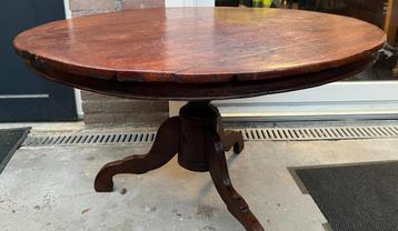 Ronde teakhouten eetkamertafel doorsnede 106 cm beschikbaar voor biedingen