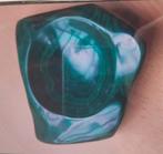 Cendrier en pierre minérale malachite naturelle., Collections, Enlèvement, Minéral