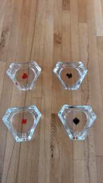4 kleine asbakken met kaartspeldecor, Antiek en Kunst