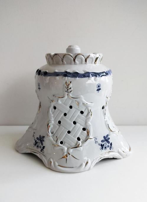 Antieke Victoriaanse lampenkop, kaarsstolp in porselein., Antiek en Kunst, Antiek | Porselein, Ophalen of Verzenden