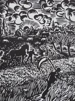 Houtsnede Frans Masereel: DE VLASOOGST, Verzamelen, Natuur, Verzenden, Nieuw, 1940 tot 1960