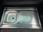 Inox spoelbak met afdruip, Huis en Inrichting, Keuken | Keukenelementen, Ophalen, Zo goed als nieuw