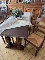 Massieve eiken eettafel met 6 stoelen – klassiek, Ophalen