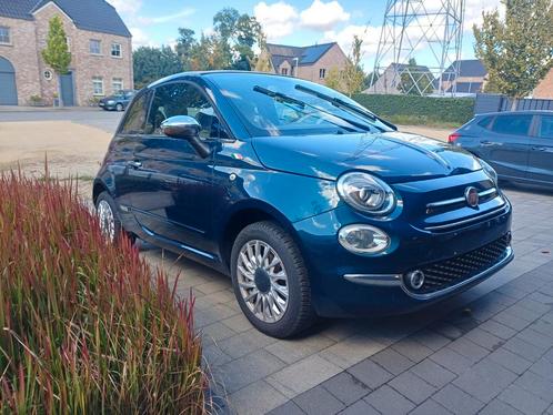 Mooie fiat 500C, Auto's, Fiat, Particulier, 500C, Bluetooth, Benzine, Euro 6, Cabriolet, 3 deurs, Handgeschakeld, Blauw, Beige