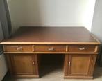 Oude bureau met lederen bovenblad ( tweezijdig ), Enlèvement, Utilisé, Bureau