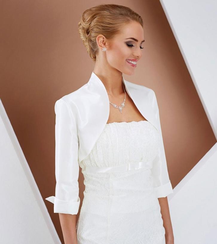 Bianco Evento E55S bolero grote maat 44 46 48 50 52, Kleding | Dames, Gelegenheidskleding, Nieuw, Maat 46/48 (XL) of groter, Wit
