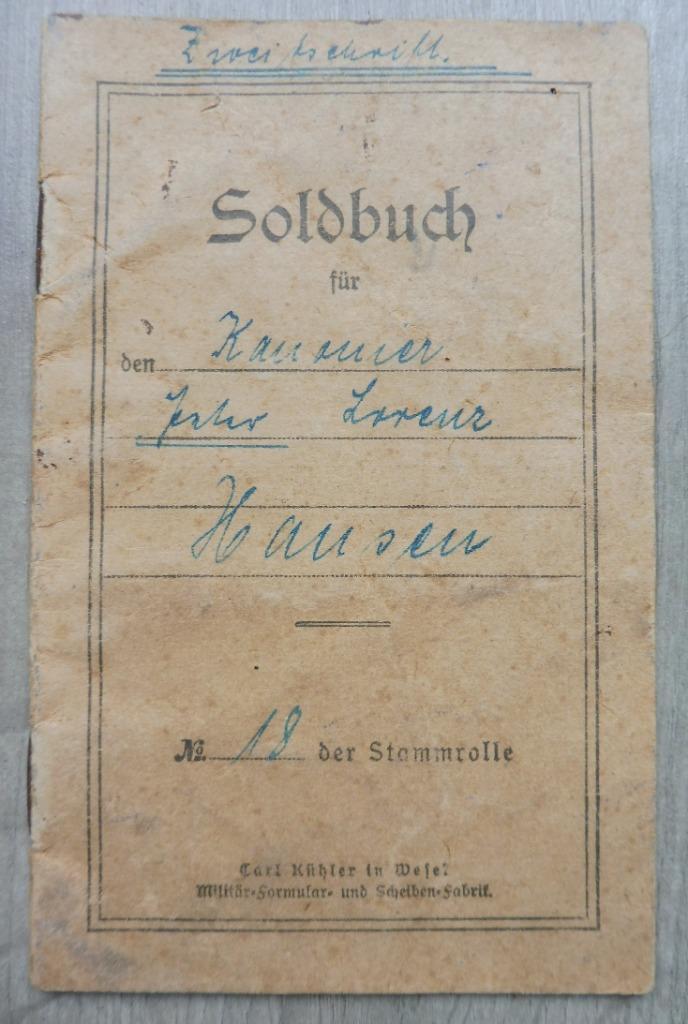 WO1 Soldbuch Lauenburgisches Feld-Artillerie-Regiment Nr. 45, Verzamelen, Militaria | Algemeen, Landmacht, Overige typen, Verzenden