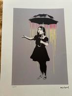 Banksy lithographie limité + certificat Fille sous parapluie, Antiquités & Art, Art | Lithographies & Sérigraphies