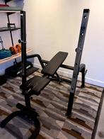 Halterbank (incline/decline) met Squat Rack, Sports & Fitness, Équipement de fitness, Enlèvement, Comme neuf, Bras, Banc d'exercice