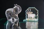 2 éléphants roche cristal royal et verre, Collections, Animal sauvage, Statue ou Figurine, Enlèvement ou Envoi, Neuf