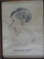 potloodtekening uit 1943, een grage beet in een appel, Verzenden