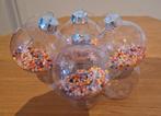 Set van 4 doorzichtige, gevulde, plastic kerstballen, Diversen, Kerst, Ophalen of Verzenden, Zo goed als nieuw