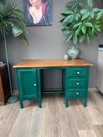 Charmant bureau vintage en vert héritage (chêne), Maison & Meubles, Enlèvement, Comme neuf, Bureau