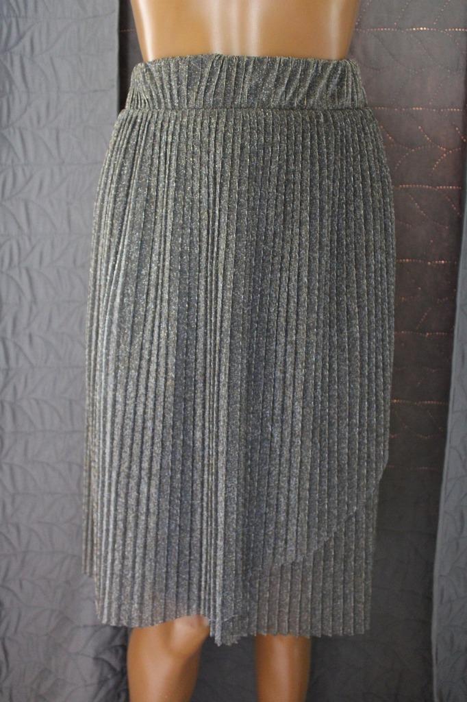 Mango Plisse rok goudkleurig Small, Ophalen of Verzenden, Zo goed als nieuw, Knielengte, Maat 36 (S)