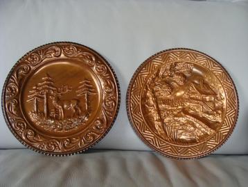 divers plats en cuivre , vintage beschikbaar voor biedingen