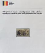 OCB 1a grijsbruin in paar OCB pos.103-104, Met stempel, Verzenden, Frankeerzegel, Gestempeld