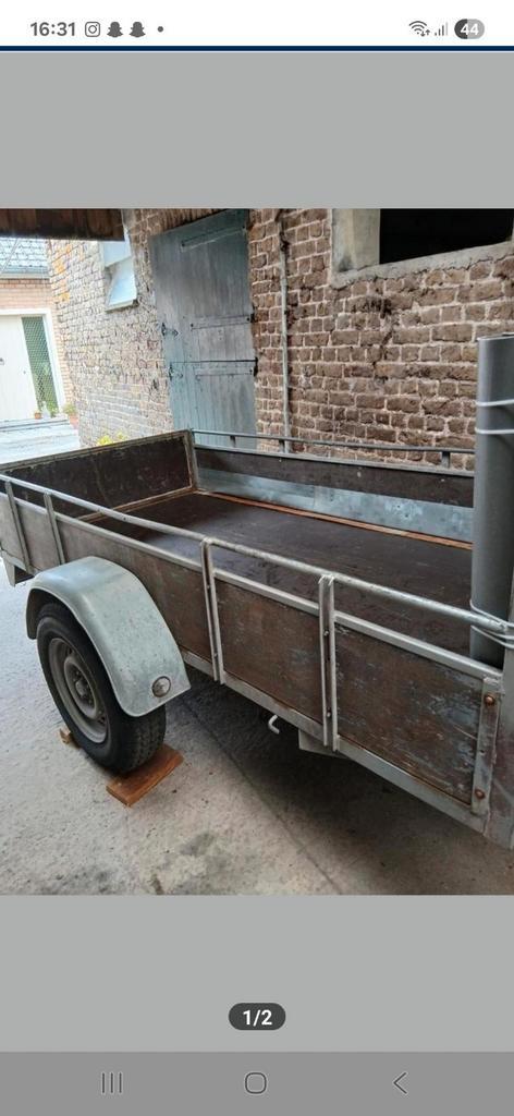 TE HUUR aanhangwagen 750kg 253x125 in Diksmuide., Auto diversen, Aanhangers en Bagagewagens, Ophalen