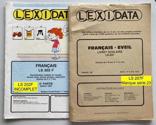 2 Fichiers Lexidata LS207/ LS202 Français 4me année - 6€, Boeken, Schoolboeken, Gelezen, Frans, BSO, Ophalen of Verzenden