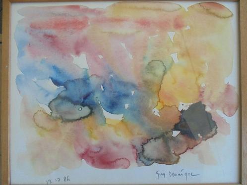 Guy Denaigre   Aquarel  Abstracte Compositie, Antiquités & Art, Art | Peinture | Abstraite, Envoi