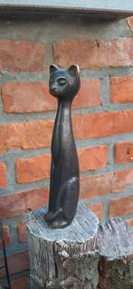Elegante Bronzen Kat Beeldje, Ophalen of Verzenden