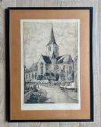 Romain MALFLIET - grote ets - St-Amanduskerk Denderhoutem, Antiek en Kunst, Kunst | Etsen en Gravures, Ophalen of Verzenden