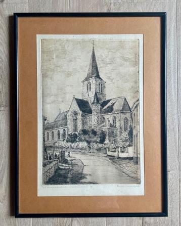 Romain MALFLIET - gravure - St-Amanduskerk Denderhoutem