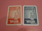 2 oude speelkaarten Likeurstokerij Brandi , Eeklo (193), Verzamelen, Ophalen of Verzenden, Zo goed als nieuw, Speelkaart(en)
