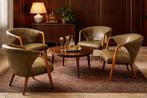 Zeldzame set van 4 vintage clubzetels - Nationale Bank, Huis en Inrichting, Fauteuils, Gebruikt, Minder dan 75 cm, 50 tot 75 cm