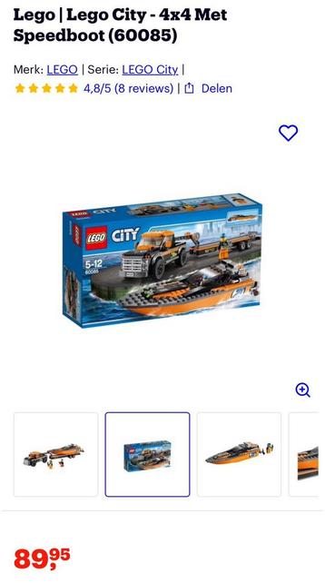 Lego city 60085 - 4x4 met speedboot beschikbaar voor biedingen