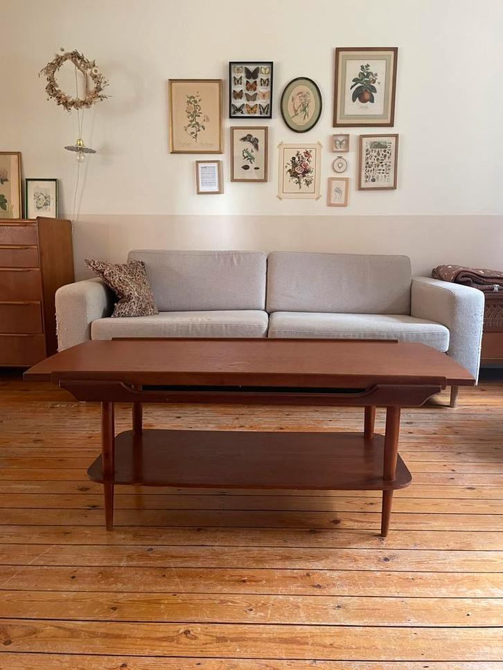 Vintage salontafel, Huis en Inrichting, Tafels | Salontafels, Gebruikt, Minder dan 50 cm, 50 tot 100 cm, 100 tot 150 cm, Rechthoekig