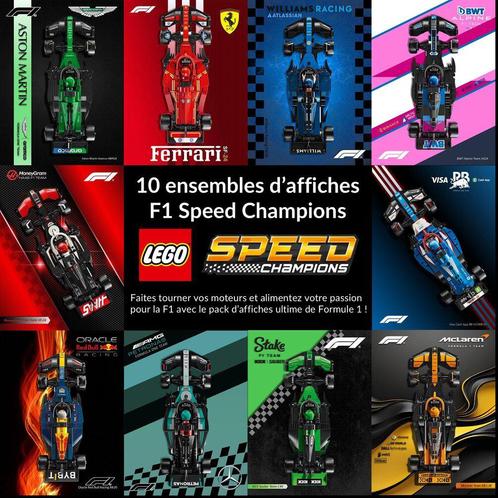 10 sets Lego posters van F1 Speed Champions (18x24), Kinderen en Baby's, Speelgoed | Duplo en Lego, Zo goed als nieuw, Lego, Ophalen