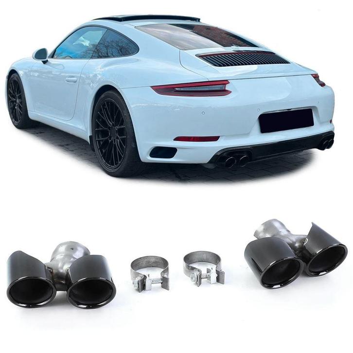 Uitlaat Sierstuk Zwart Voor Porsche 911 991.2 2015 / 2019 3., Auto diversen, Tuning en Styling, Verzenden