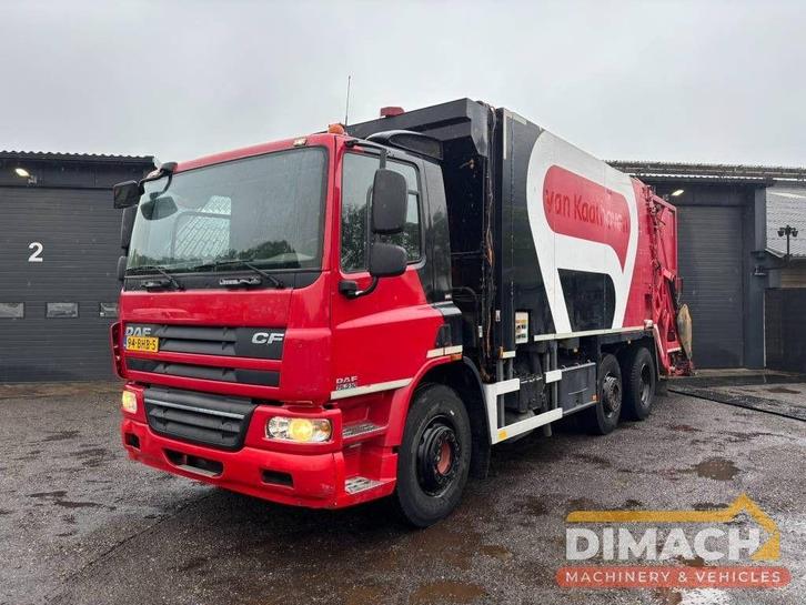 DAF FAG CF75.310 6x2 - VDK Geesink, 2 compartimenten, NL Tru, Auto's, Vrachtwagens, DAF, Diesel, Automaat, Zwart