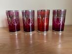 4 gekleurde en gedecoreerde glazen (oosterse stijl), Verzamelen, Ophalen of Verzenden, Gebruikt, Borrel- of Shotglas